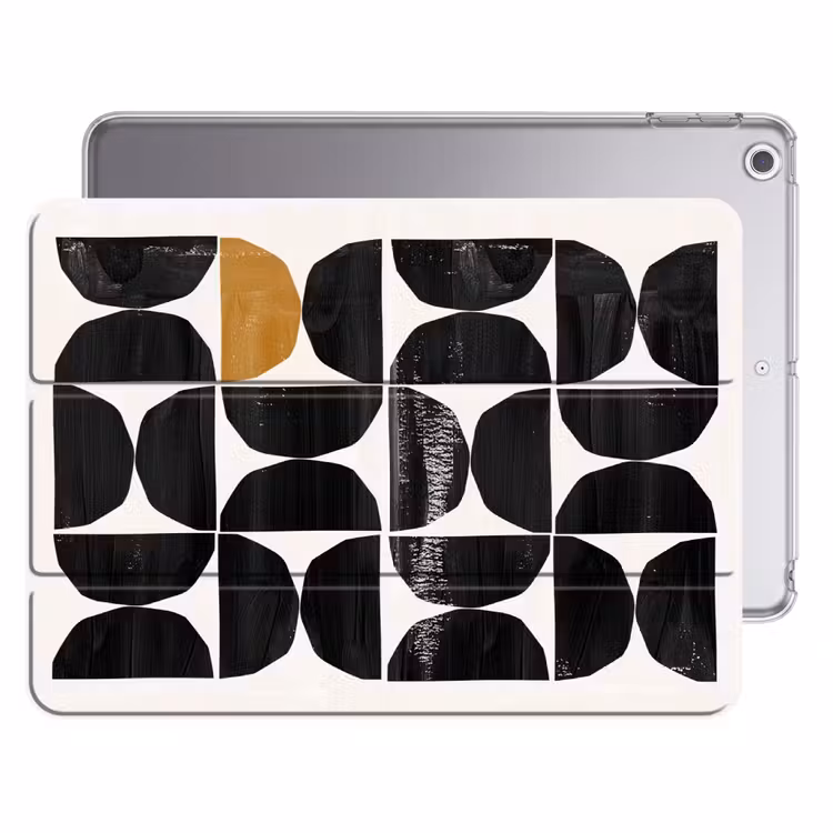 iPad hoes - Modern - Halve cirkel - Goud - Zwart — 1