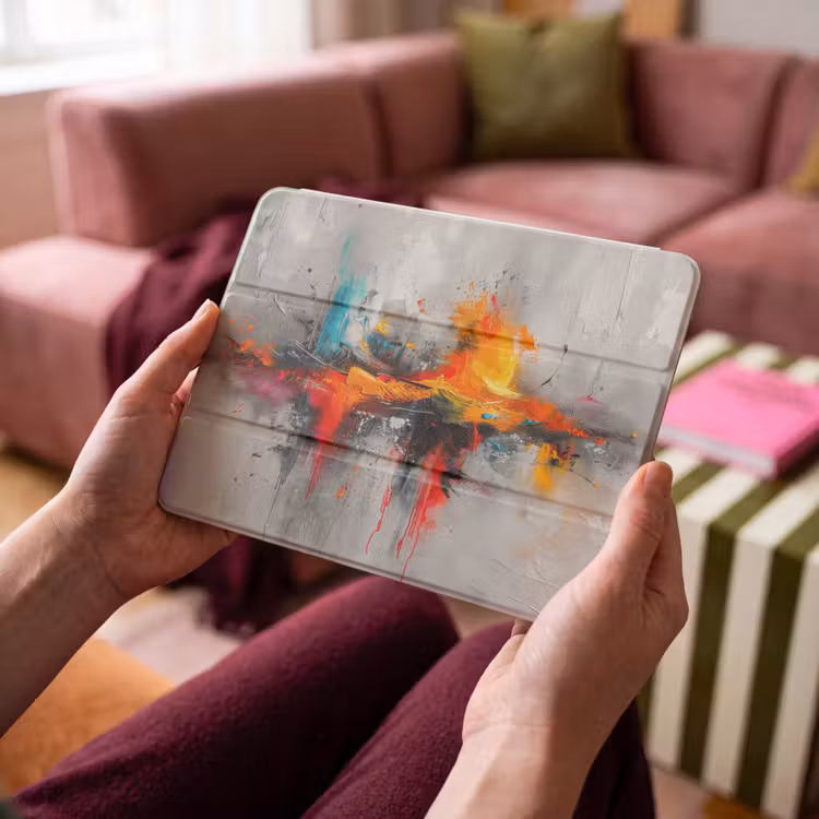 iPad hoes - Modern - Oranje - Grijs - Kunst — 3