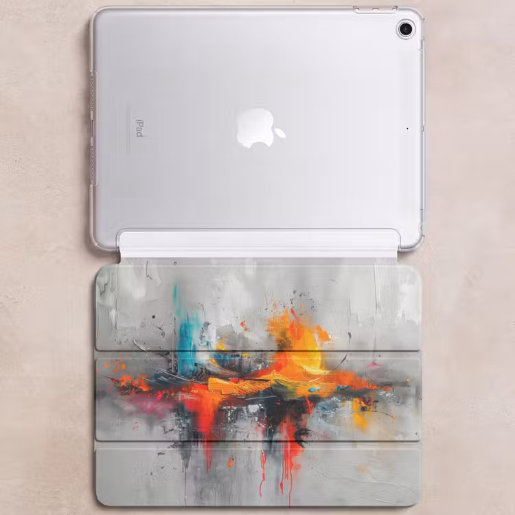 iPad hoes - Modern - Oranje - Grijs - Kunst — 6