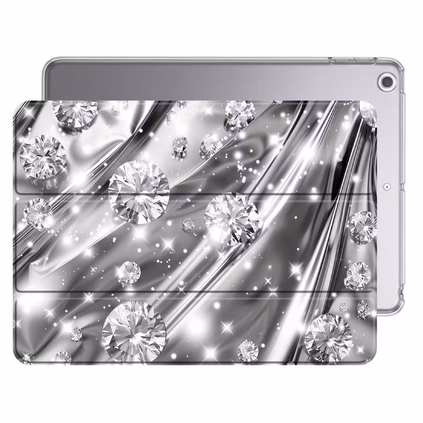 iPad hoes - Abstract - Diamant - Luxe - Modern - Zilver — 1