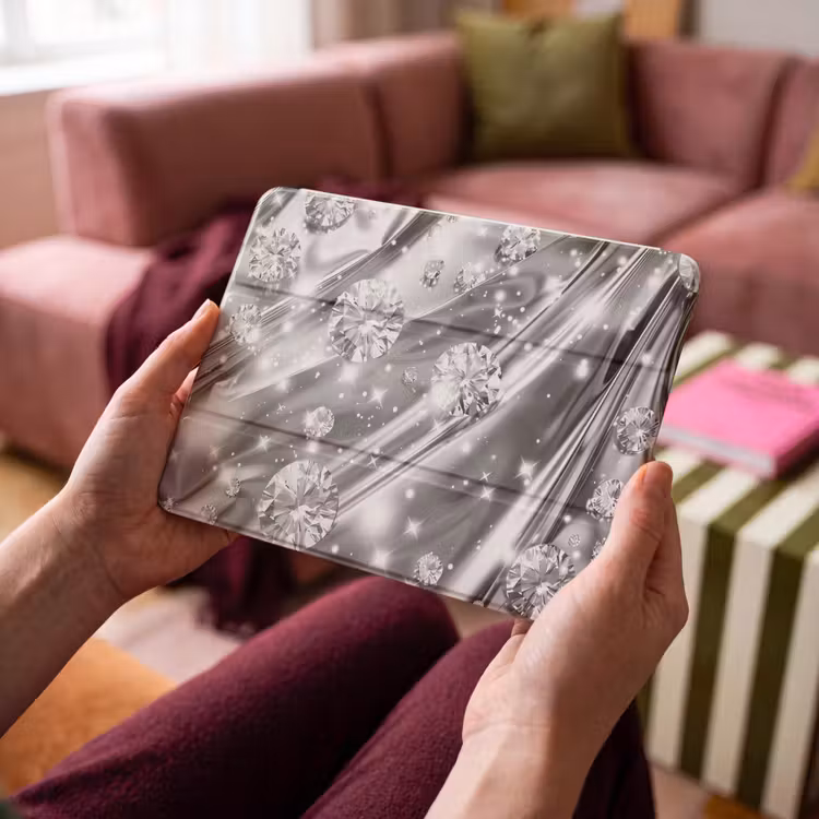 iPad hoes - Abstract - Diamant - Luxe - Modern - Zilver — 3