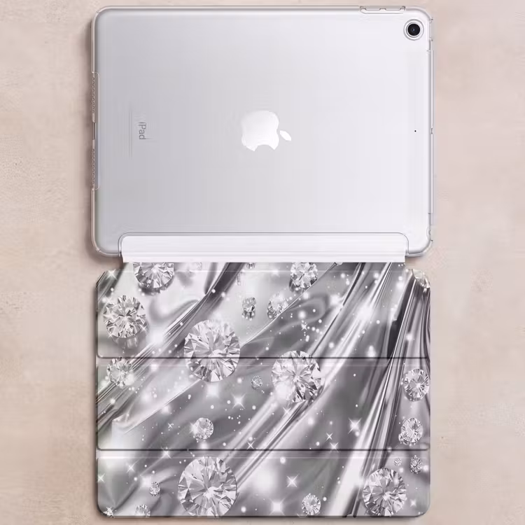 iPad hoes - Abstract - Diamant - Luxe - Modern - Zilver — 6