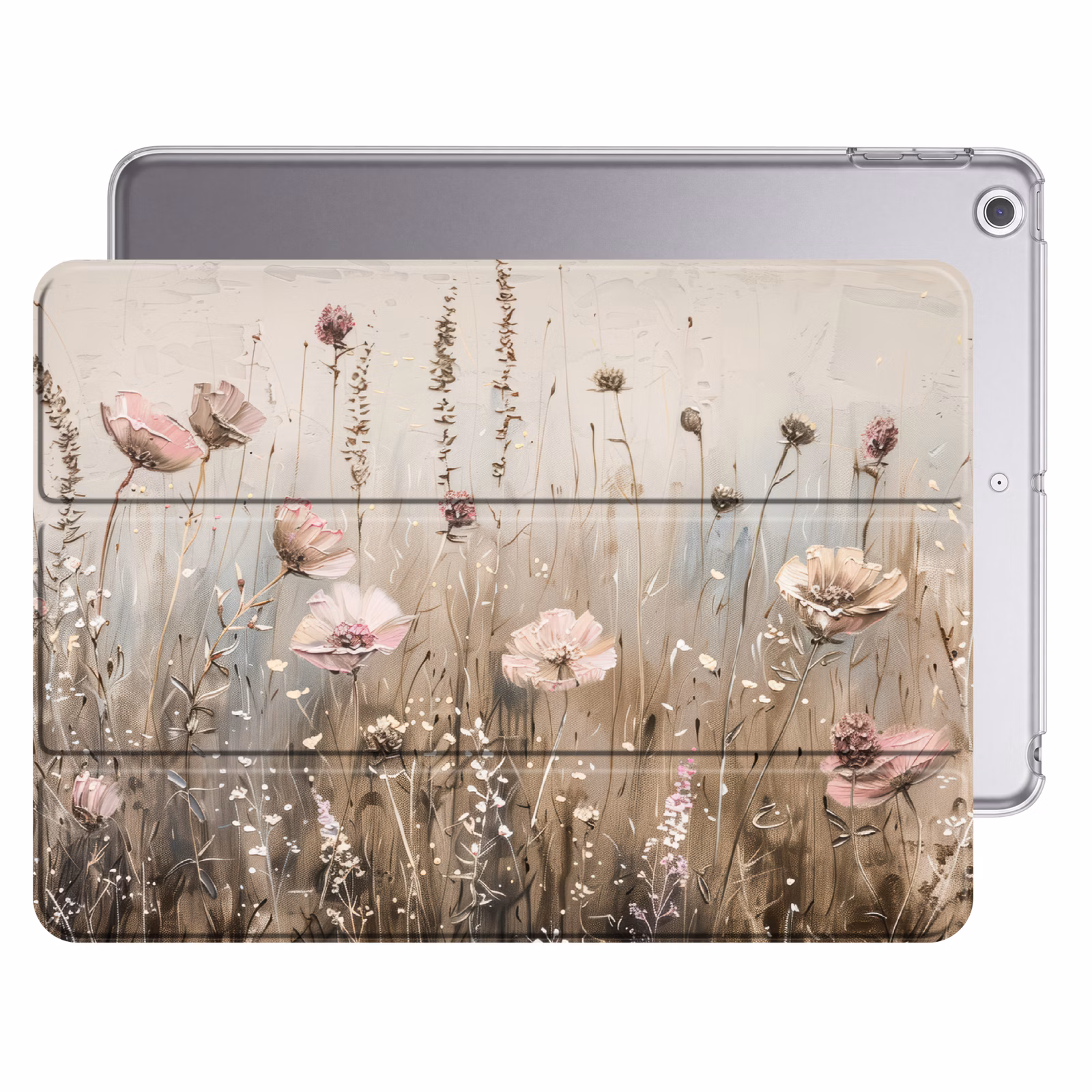 iPad hoes - Bloemen - Roze - Modern - Beige — 1