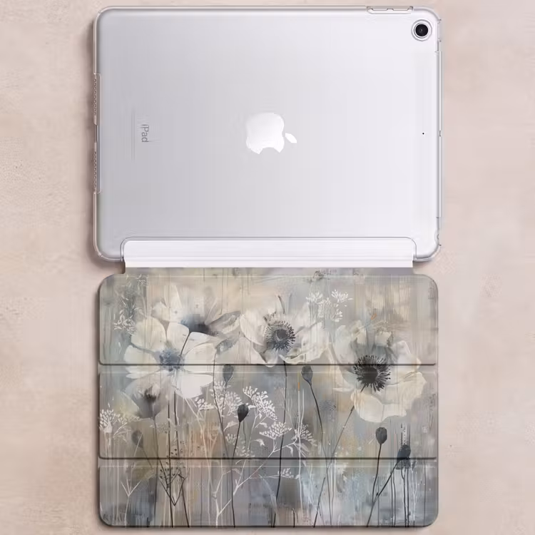 iPad hoes - Bloemen - Planten - Grijs - Abstract — 6