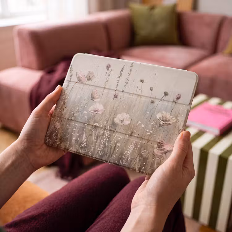 iPad hoes - Bloemen - Roze - Modern - Beige — 3