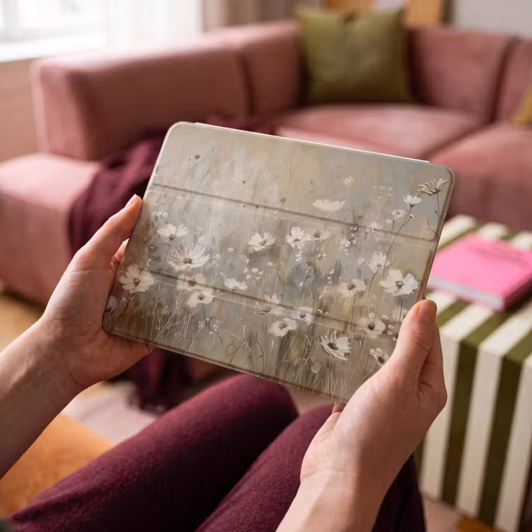 iPad hoes - Bloemen - Wit - Natuur - Grijs - Modern — 3