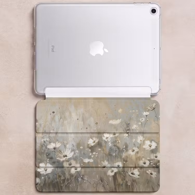 iPad hoes - Bloemen - Wit - Natuur - Grijs - Modern — 6