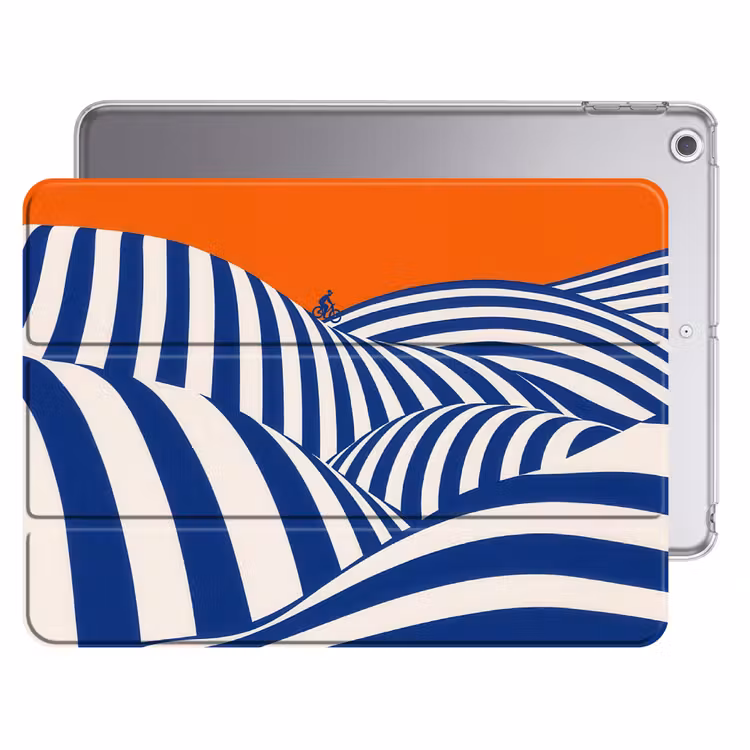 iPad hoes - Fietser - Heuvels - Strepen - Blauw — 1