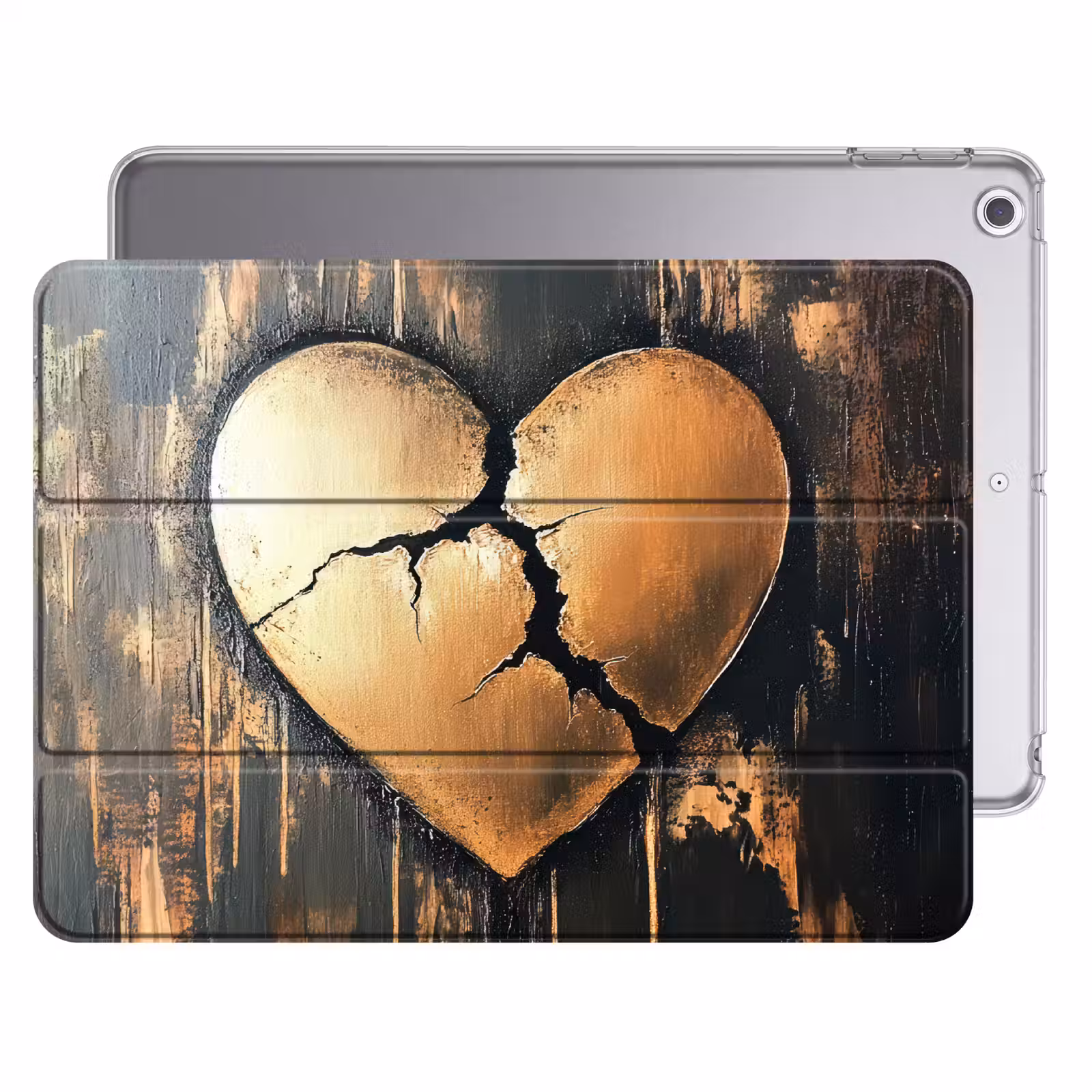 iPad hoes - Gebroken hart - Goud - Houtlook - Liefde — 1