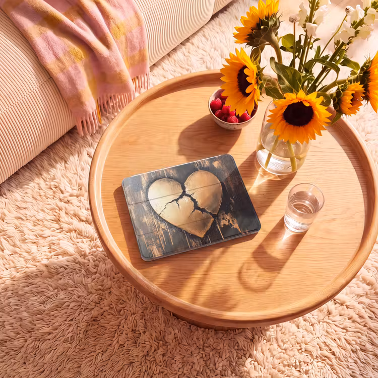 iPad hoes - Gebroken hart - Goud - Houtlook - Liefde — 2