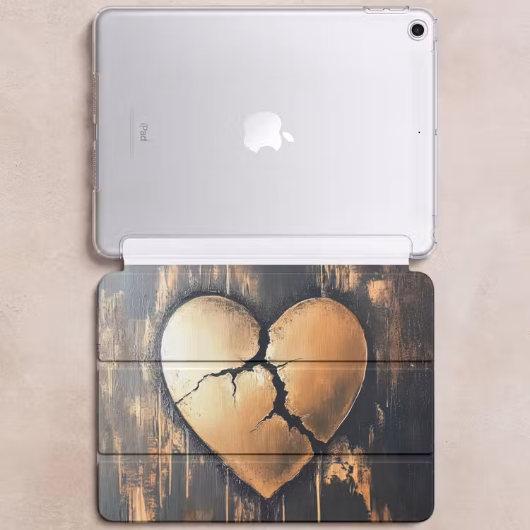 iPad hoes - Gebroken hart - Goud - Houtlook - Liefde — 6