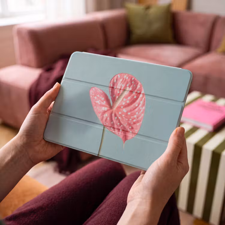 iPad hoes - Blad - Anthurium - Stippen - Roze — 3
