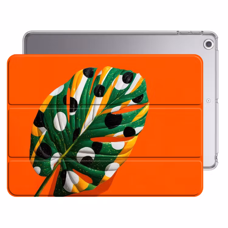 iPad hoes - Blad - Oranje - Stippen - Kleurrijk — 1
