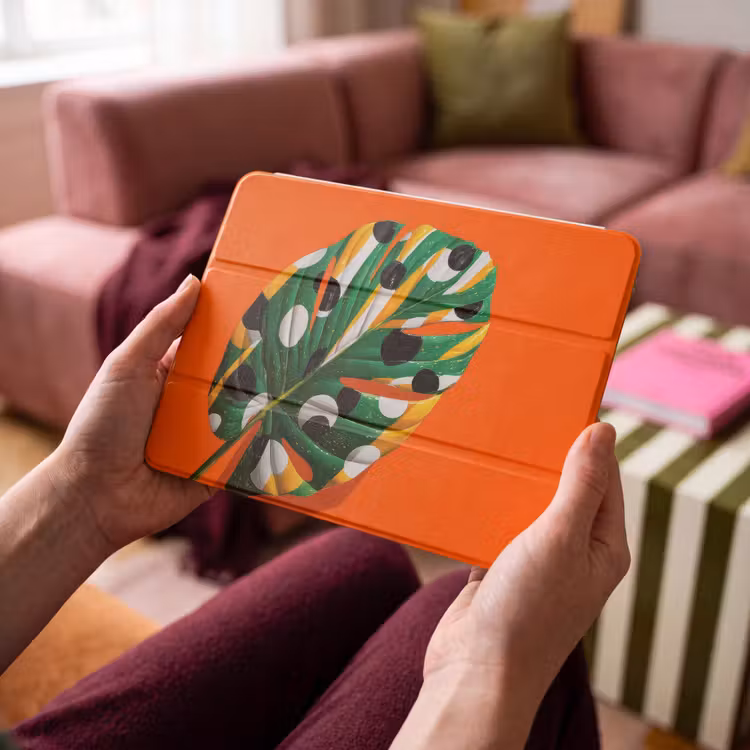 iPad hoes - Blad - Oranje - Stippen - Kleurrijk — 3