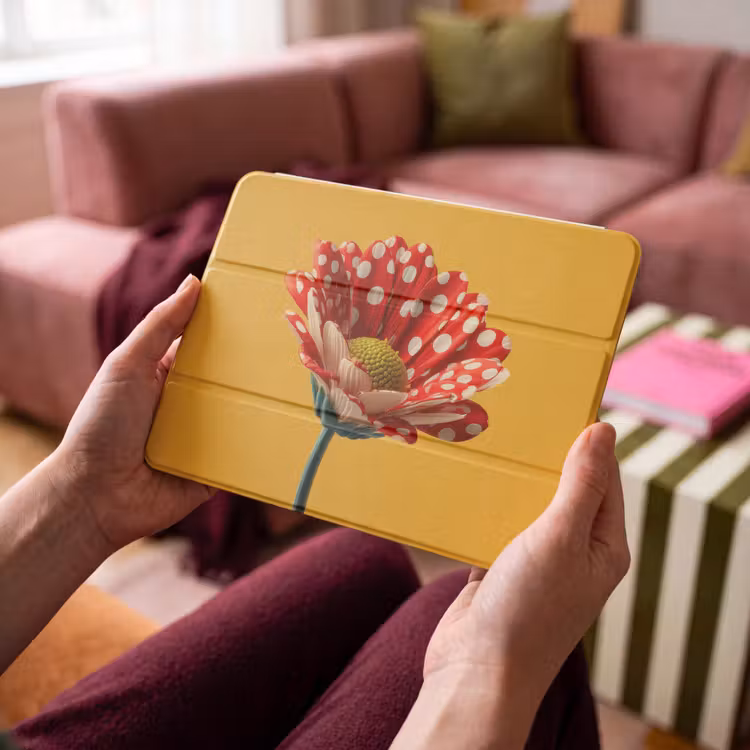 iPad hoes - Bloem - Rood - Stippen — 3