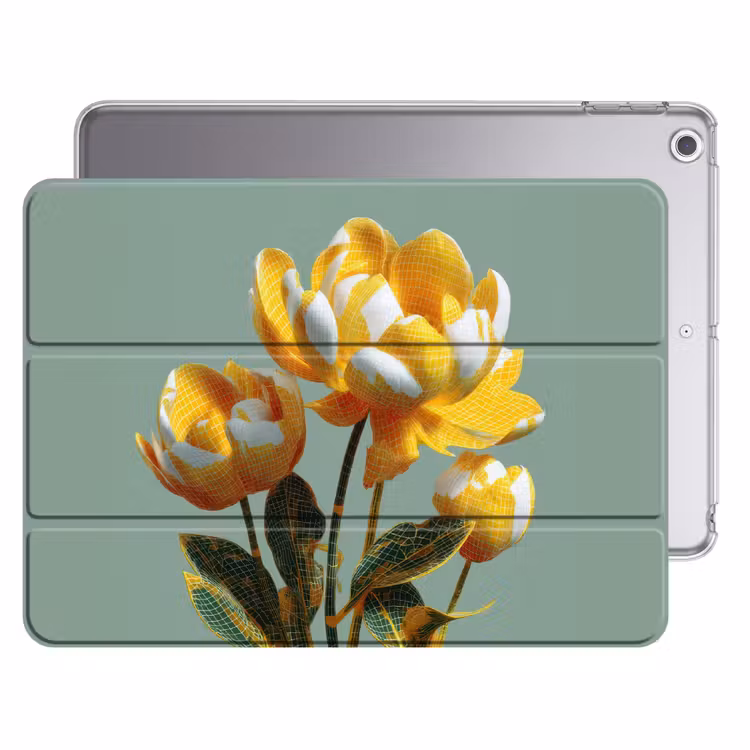 iPad hoes - Bloemen - Geel - Bladeren - Structuur — 1