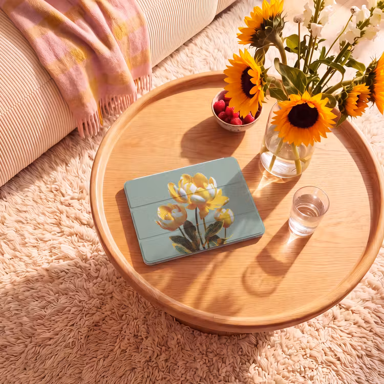 iPad hoes - Bloemen - Geel - Bladeren - Structuur — 2
