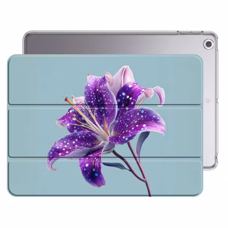 iPad hoes - Lelie - Bloem - Paars - Stippen — 1