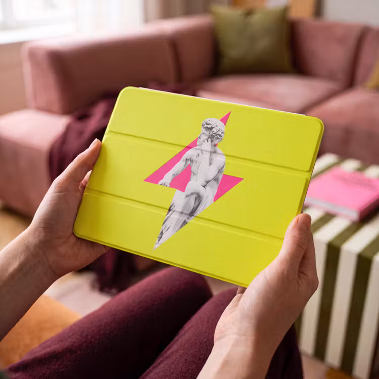 iPad hoes - Beeld - Man - Bliksemschicht - Geel — 3
