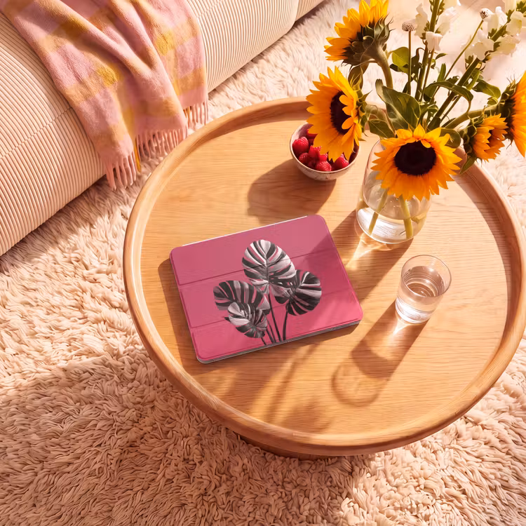 iPad hoes - Bladeren - Rond - Roze — 2