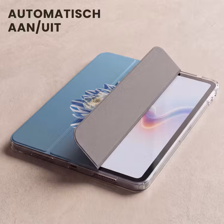 iPad hoes - Bloem - Blauw - Bloemblaadjes - Streepjes — 4