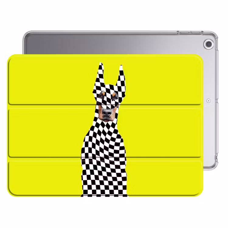 iPad hoes - Dobermann - Geblokt - Geel — 1