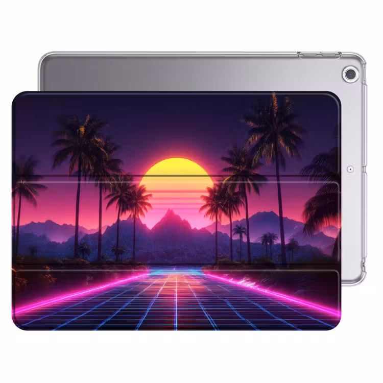 iPad hoes - Horizon - Palmbomen - Bergen - Geel — 1