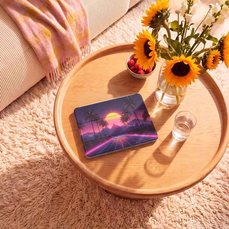 iPad hoes - Horizon - Palmbomen - Bergen - Geel — 2