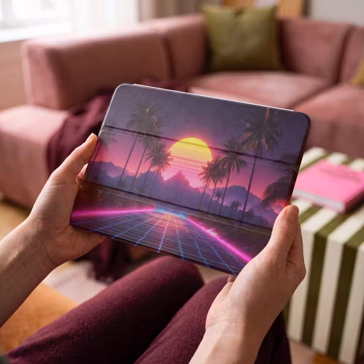 iPad hoes - Horizon - Palmbomen - Bergen - Geel — 3