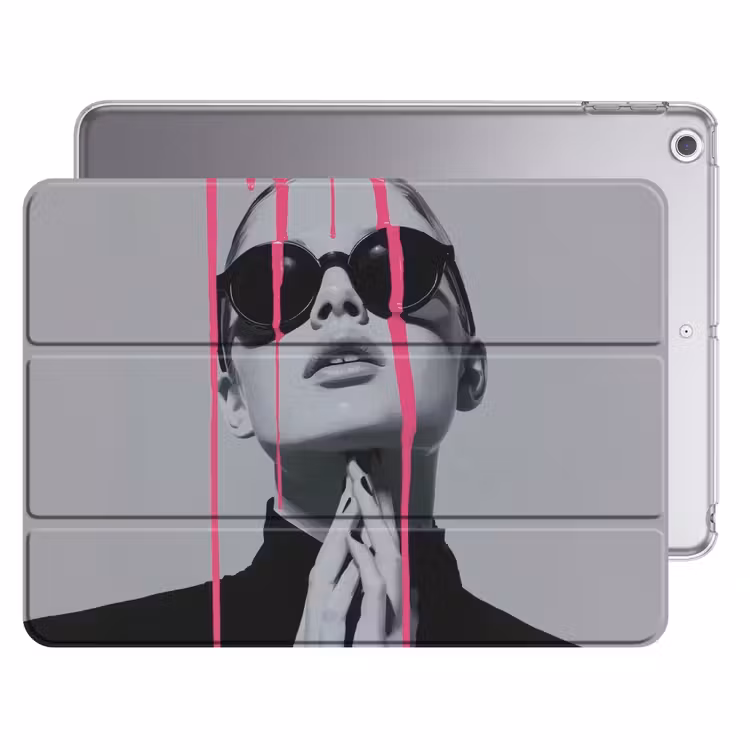 iPad hoes - Portret - Vrouw - Zonnebril - Verfdruppels — 1