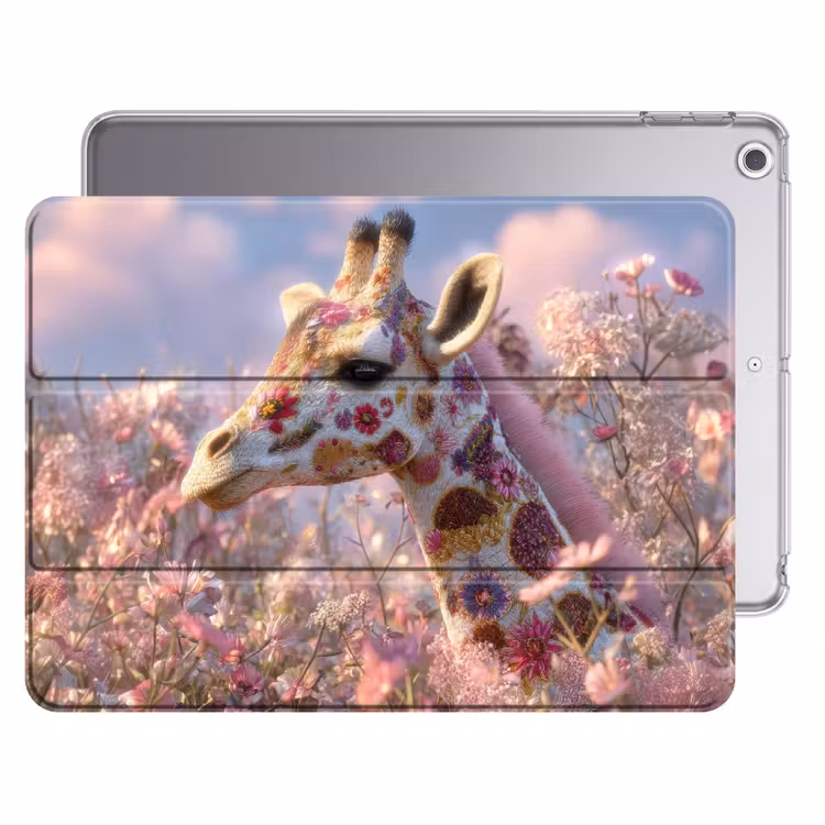 iPad hoes - Giraffe - Bloemen - Roze — 1