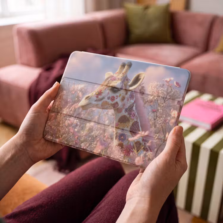 iPad hoes - Giraffe - Bloemen - Roze — 3