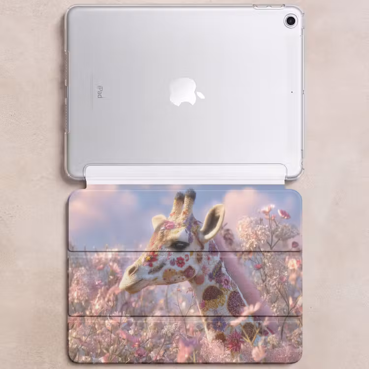 iPad hoes - Giraffe - Bloemen - Roze — 6