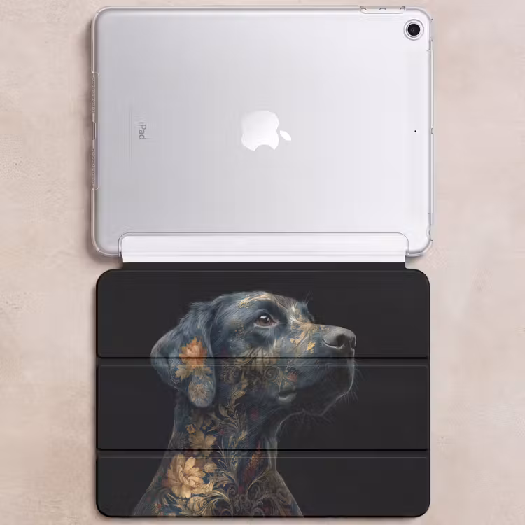 iPad hoes - Hond - Zwart - Bloemen — 6