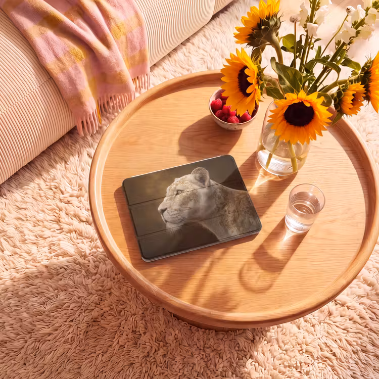 iPad hoes - Leeuwin - Bloemen - Wit - Goud — 2