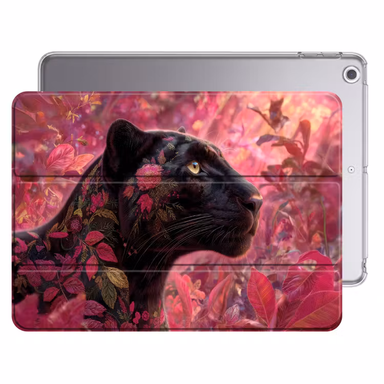 iPad hoes - Luipaard - Bloemen - Roze — 1