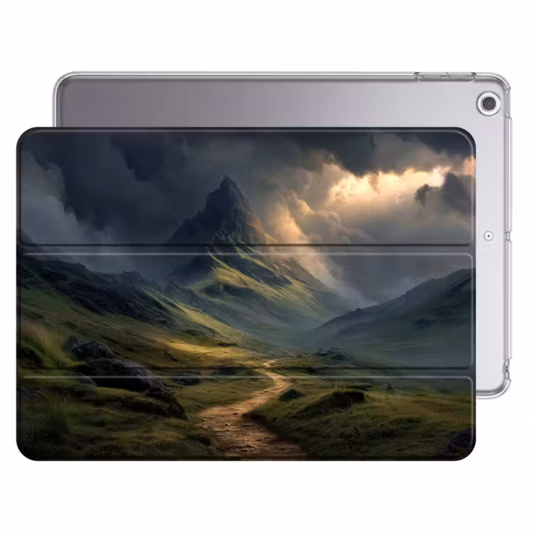iPad hoes - Bergen - Kronkelpad - Groen - Wolken — 1