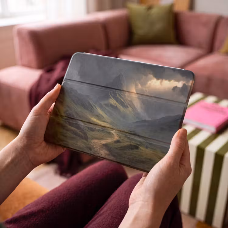 iPad hoes - Bergen - Kronkelpad - Groen - Wolken — 3