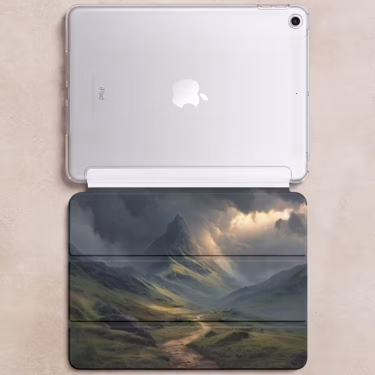 iPad hoes - Bergen - Kronkelpad - Groen - Wolken — 6