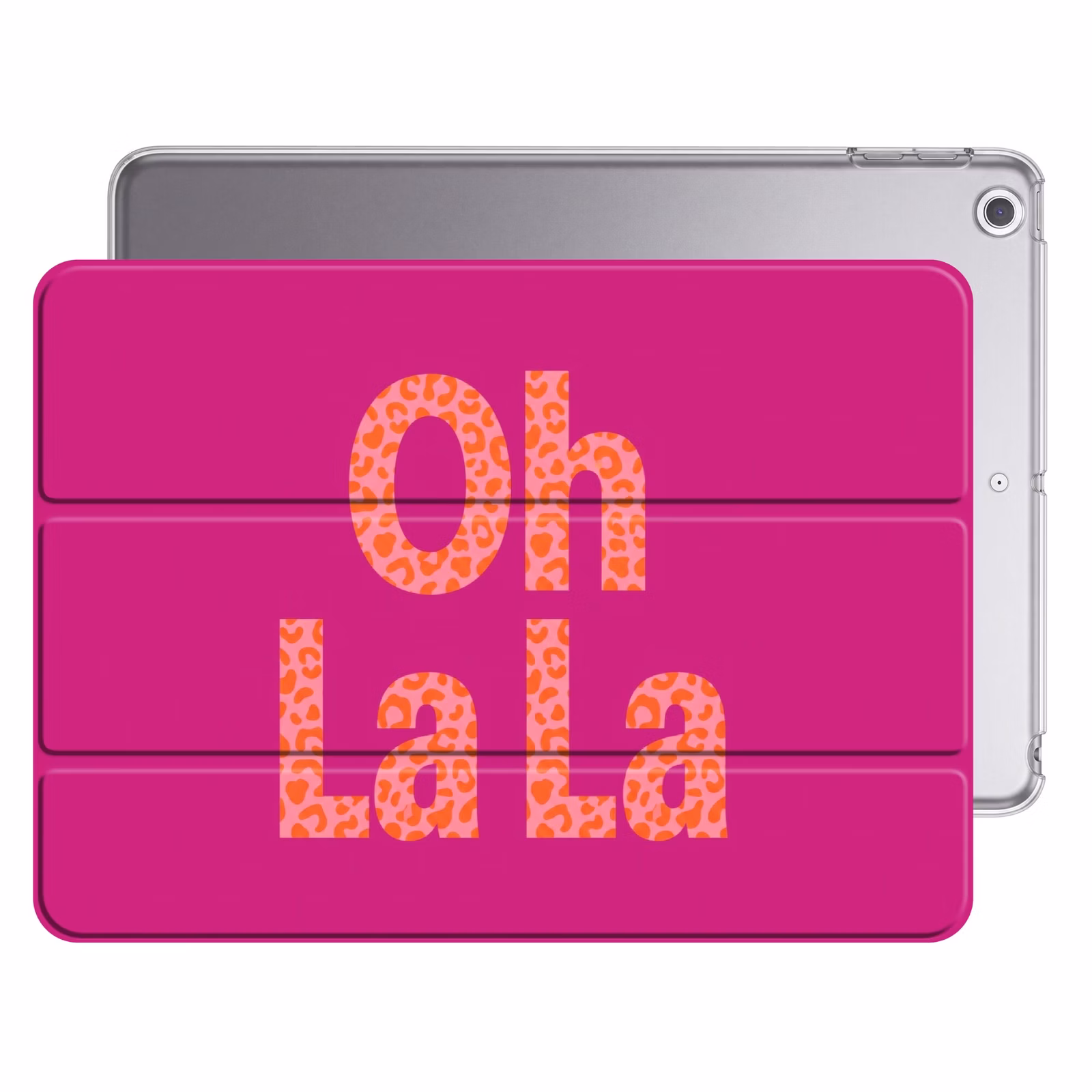 iPad hoes - Oh la la - Luipaardprint - Roze — 1
