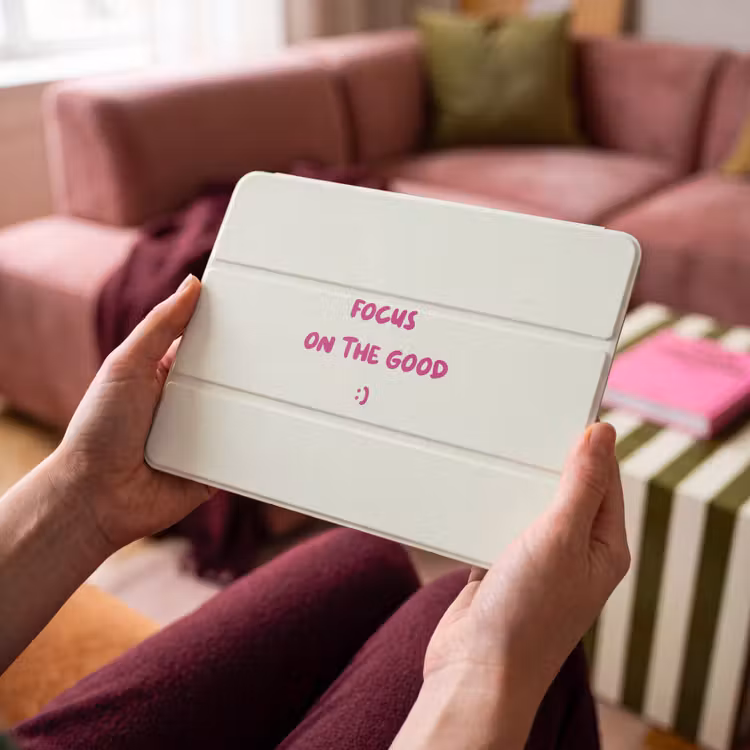 iPad hoes - Focus - Beige - Roze - Smiley — 3