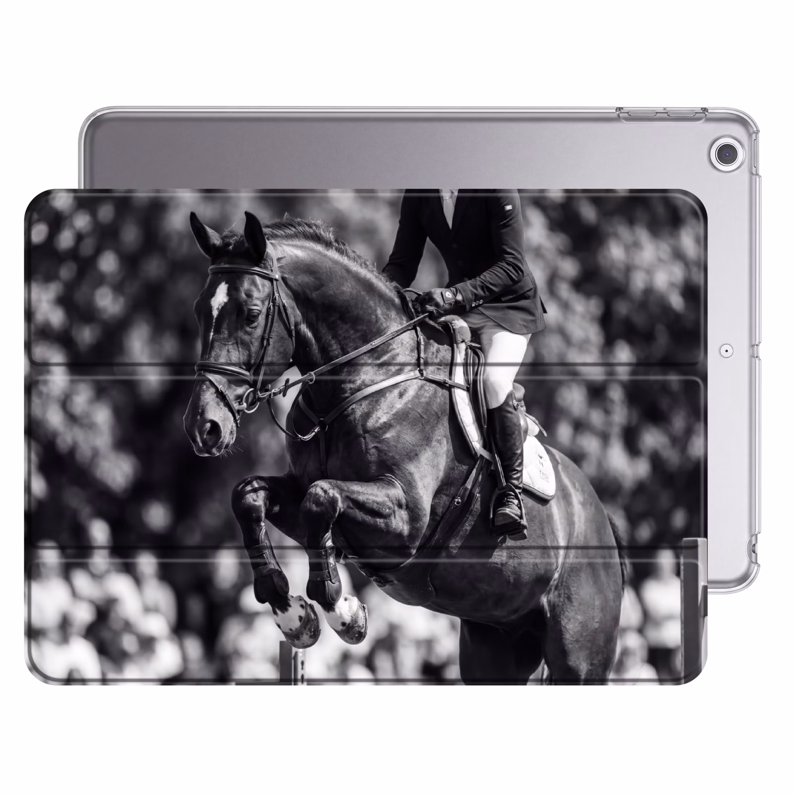 iPad hoes - Springen - Paard - Zwart - Wit — 1