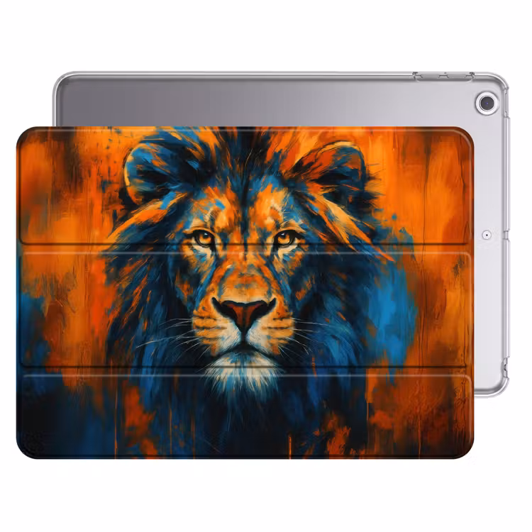 iPad hoes - Schilderij - Leeuwenkop - Oranje — 1