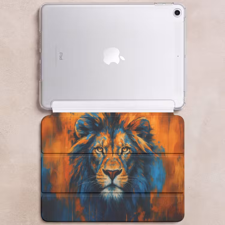 iPad hoes - Schilderij - Leeuwenkop - Oranje — 6
