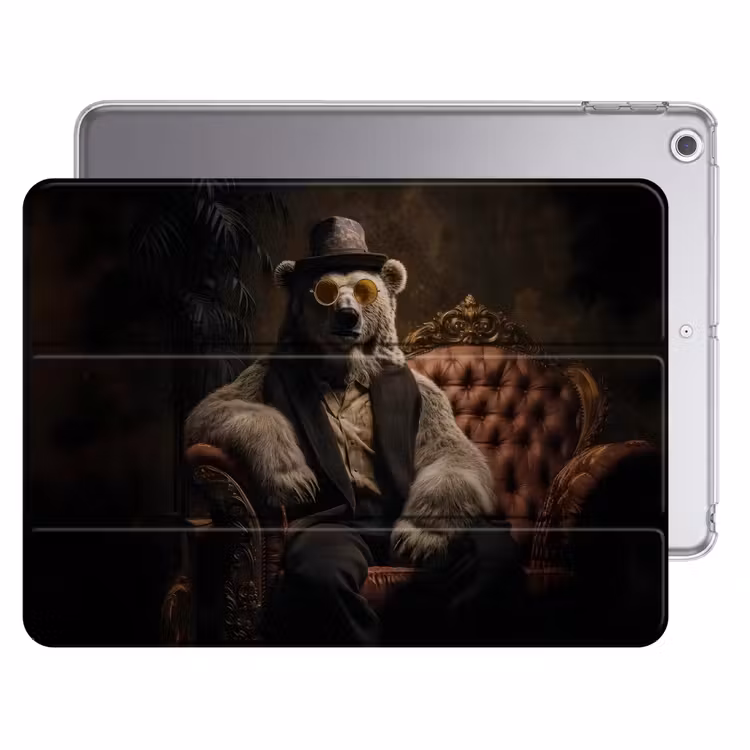 iPad hoes - Ijsbeer - Hoed - Bril - Stoel — 1