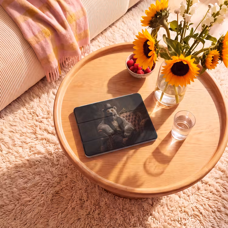 iPad hoes - Ijsbeer - Hoed - Bril - Stoel — 2