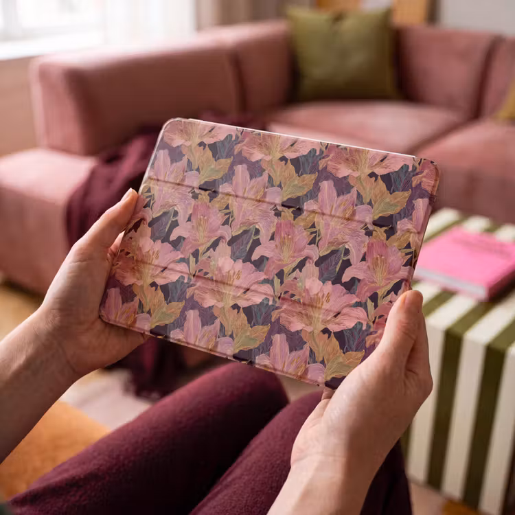 iPad hoes - Lelies - Patroon - Roze - Goud — 3