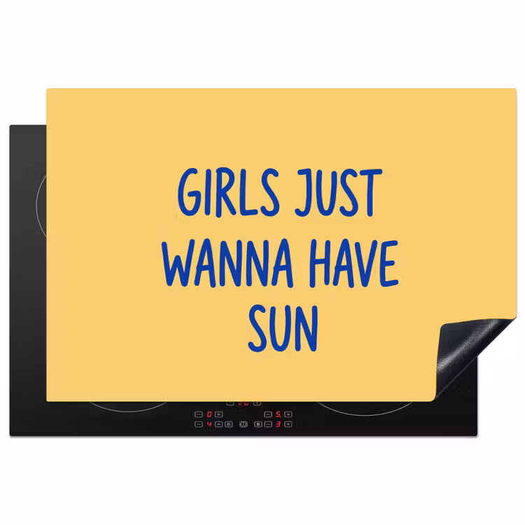 Inductie beschermer - Tekst - Zon - Zomer - Modern - Geel — 1
