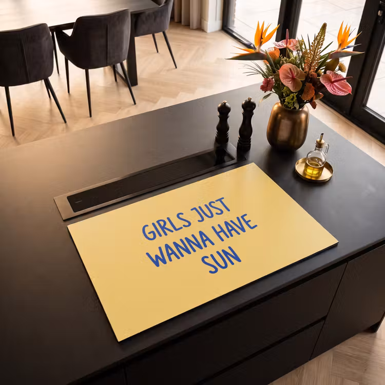 Inductie beschermer - Tekst - Zon - Zomer - Modern - Geel — 3