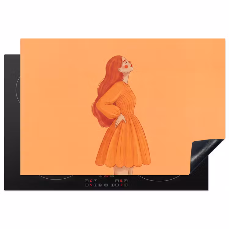 Inductie beschermer - Vrouw - Profiel - Mensen - Modern - Oranje — 1
